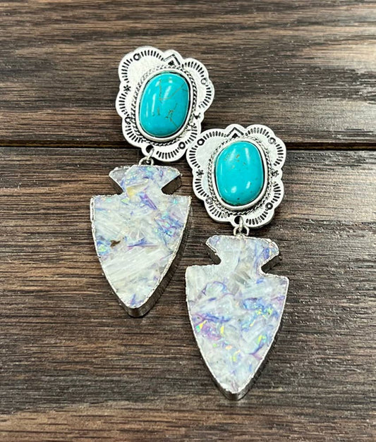 Navajo Arrowhead Gemstone Post Earrings