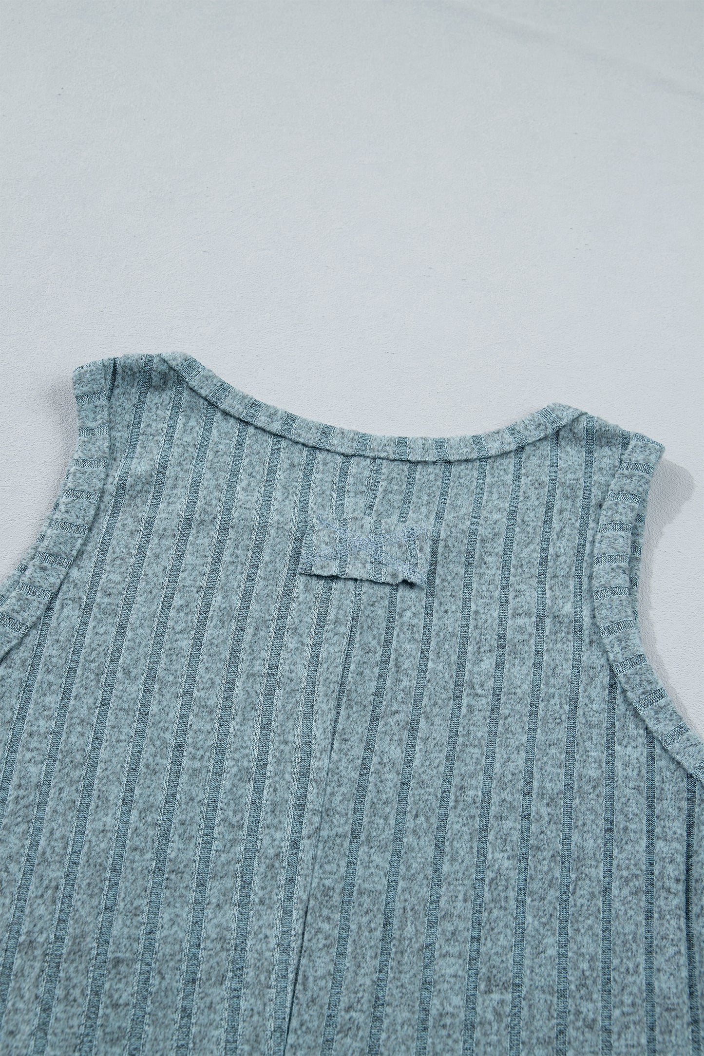 Beau Blue Slim Ribbed Mineral Wash Tank Top