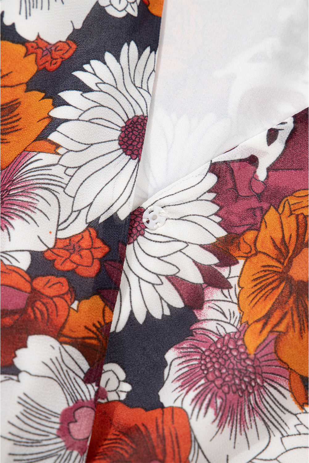 Red Floral Print Wrap V Neck Puff Sleeve Flowy Mini Dress