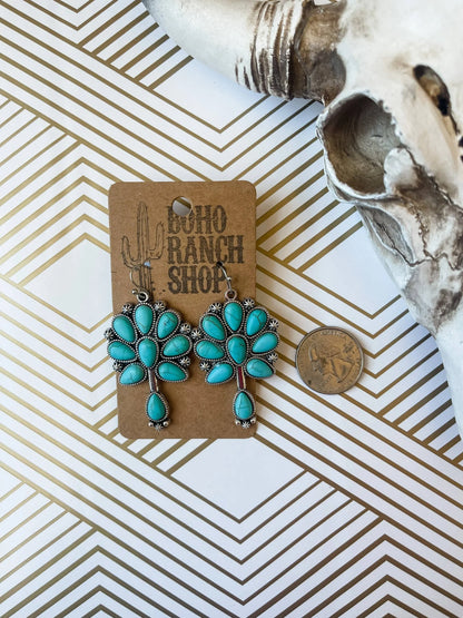 Squash Blossom Western Stone Stud Earrings - Chic Meadow Boutique 