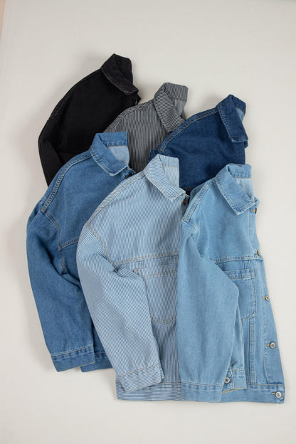 Outerwear/Denim jackets Wild Wind Washed Oversize Pocketed Denim Jacket