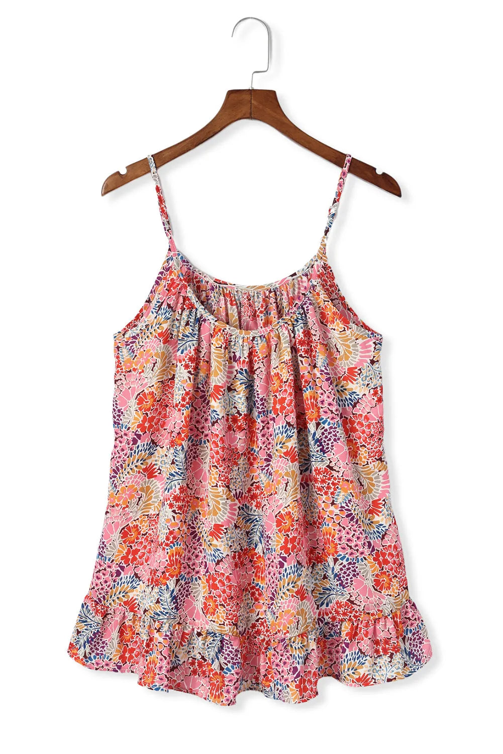 Multicolor Spaghetti Straps Floral Print Sleeveless Top - Chic Meadow Boutique 