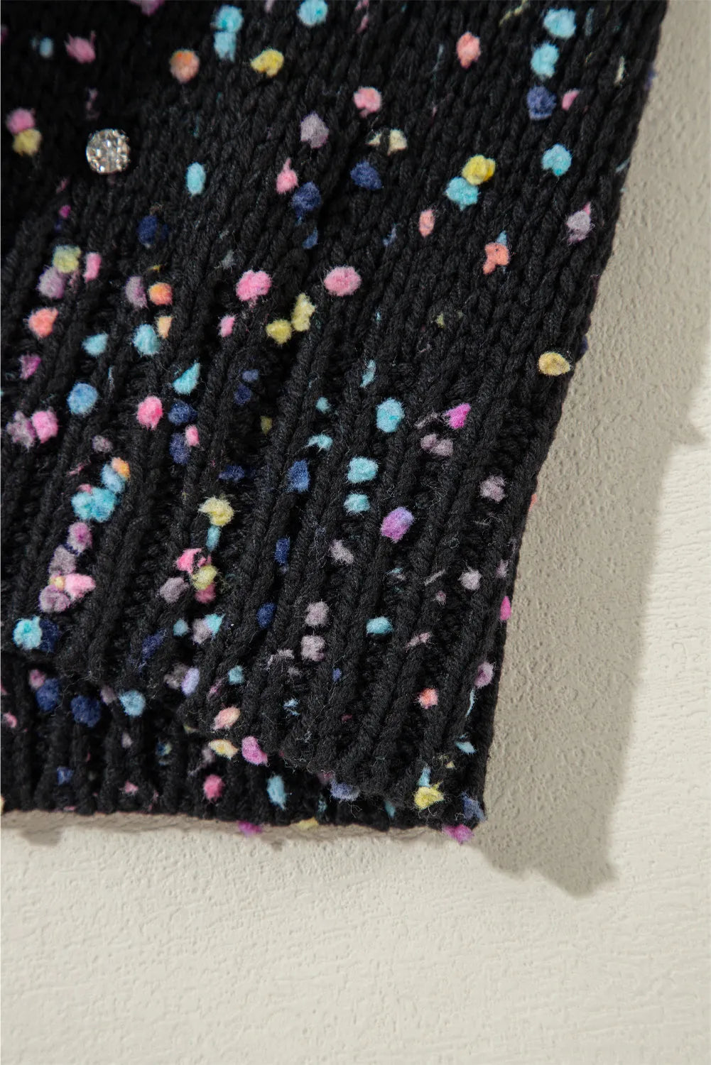 Black Multicolor Confetti Sweater Cardigan - Chic Meadow Boutique 