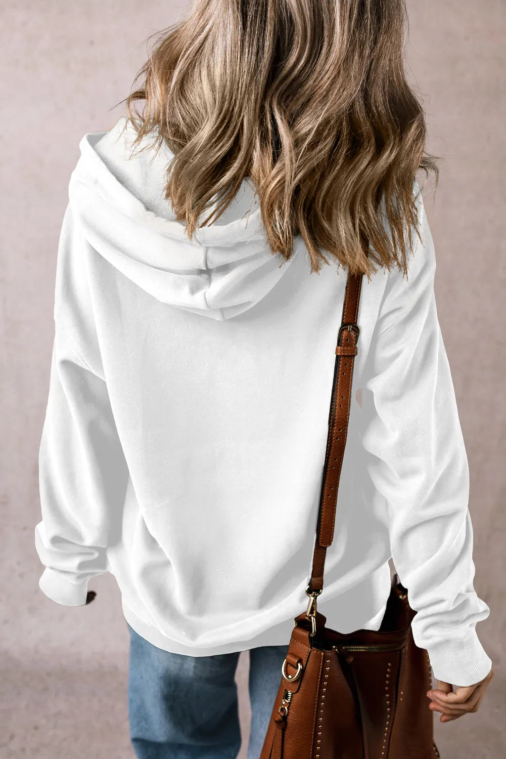 White Fleece Lined Kangaroo Pocket Drawstring Chunky Hoodie - Chic Meadow Boutique 