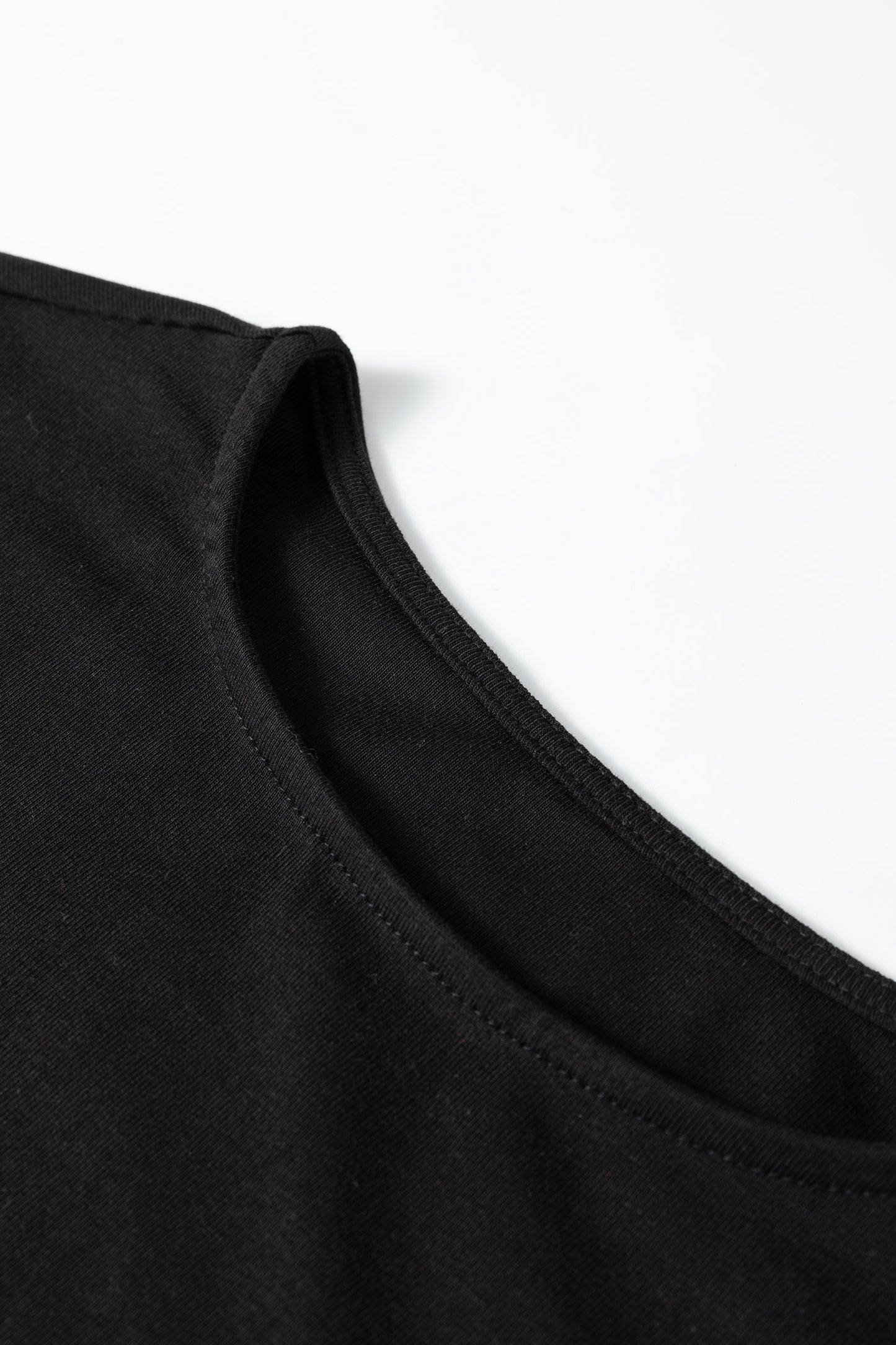 Black Short Sleeve Knit Top Patchwork Pleated Long Dress