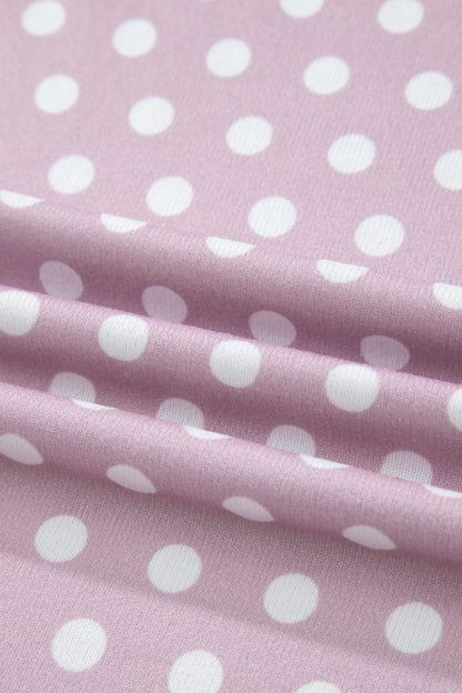 Purple Polka Dot Print Short Set