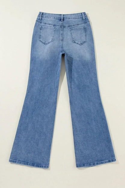 Bottoms/Jeans Ashleigh Blue Acid Wash Distressed Wide Leg High Waist Jeans