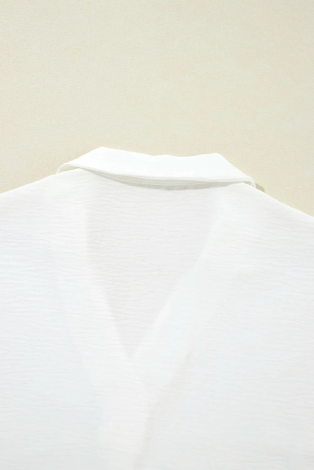 White Boxy Collared Smocked Sleeve Cuffs Blouse - Chic Meadow Boutique 