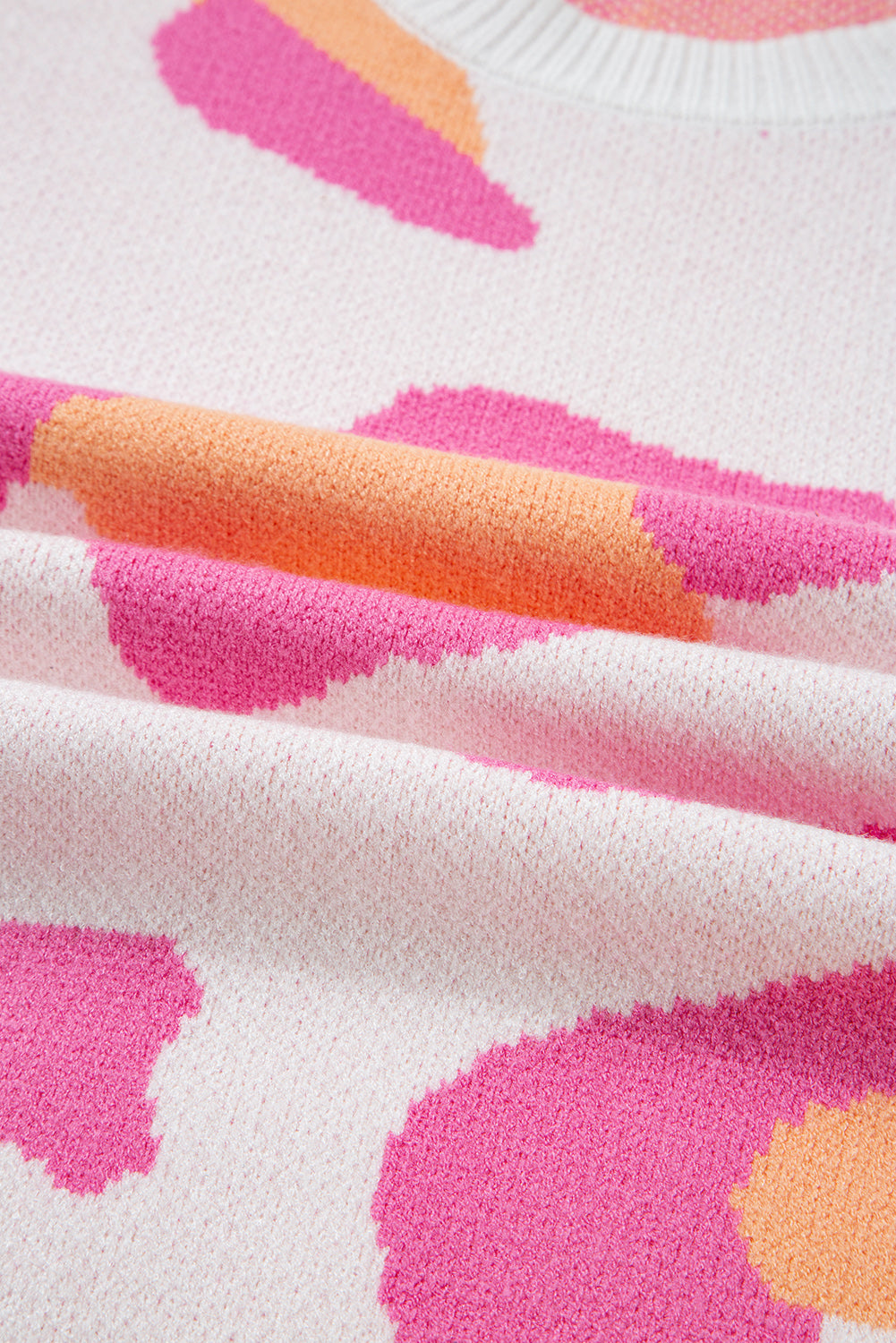 Sachet Pink Playful Leopard Print Drop Shoulder Baggy Sweater