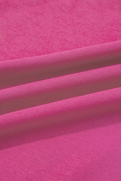 Rose Red Varsity Striped Detail Drop Shoulder Oversized Sweatshirt