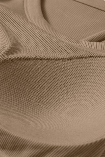 Dark Khaki Slim Ribbed Padded Tank Top