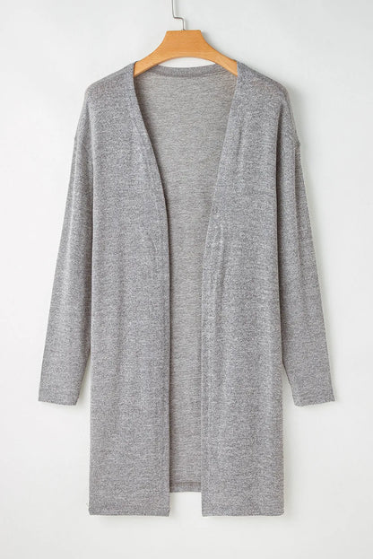 High Rise Solid Color Open Front Lightweight Cardigan - Chic Meadow Boutique 