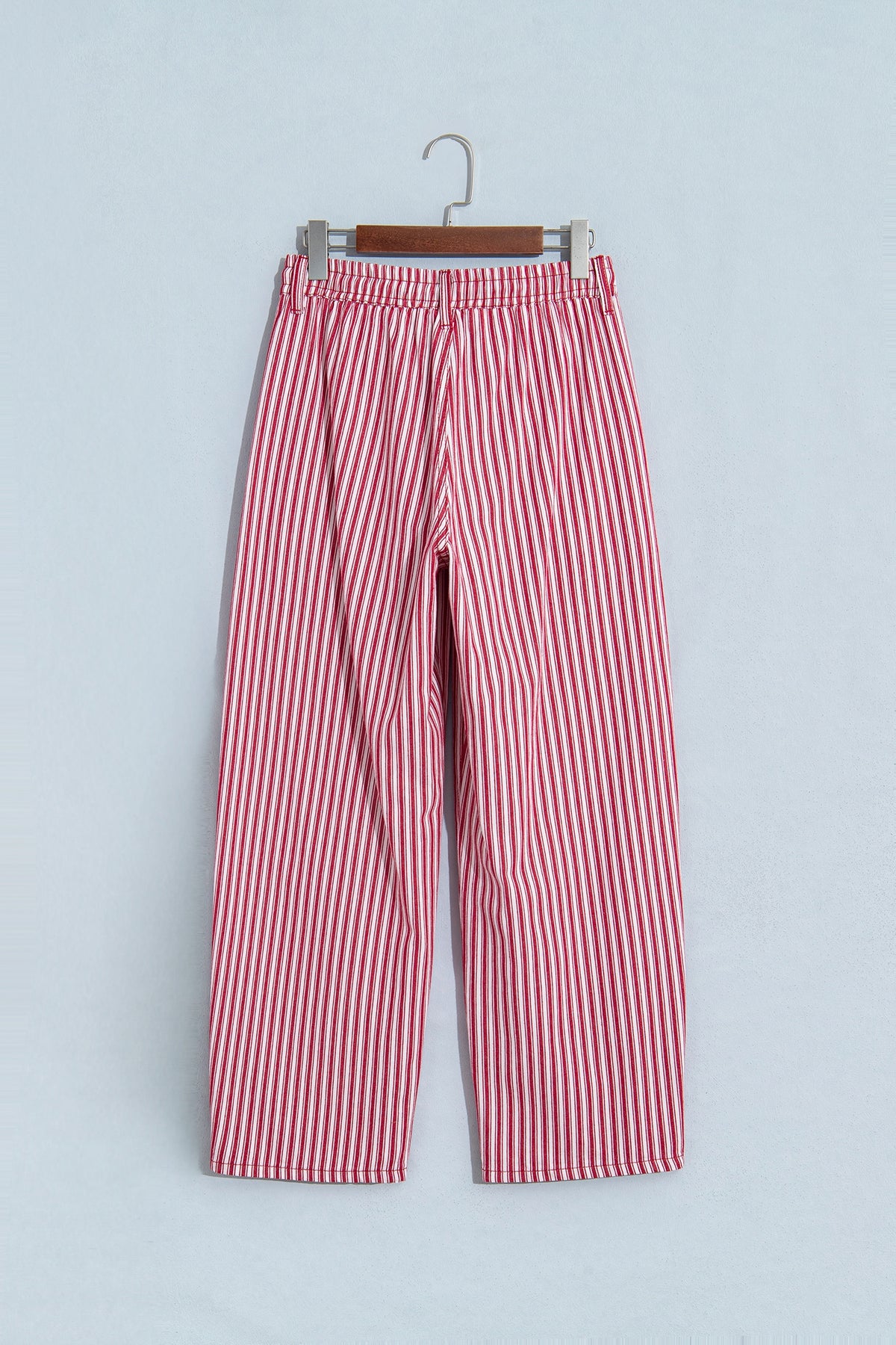 Red Stripe Drawstring Casual Loose Pants