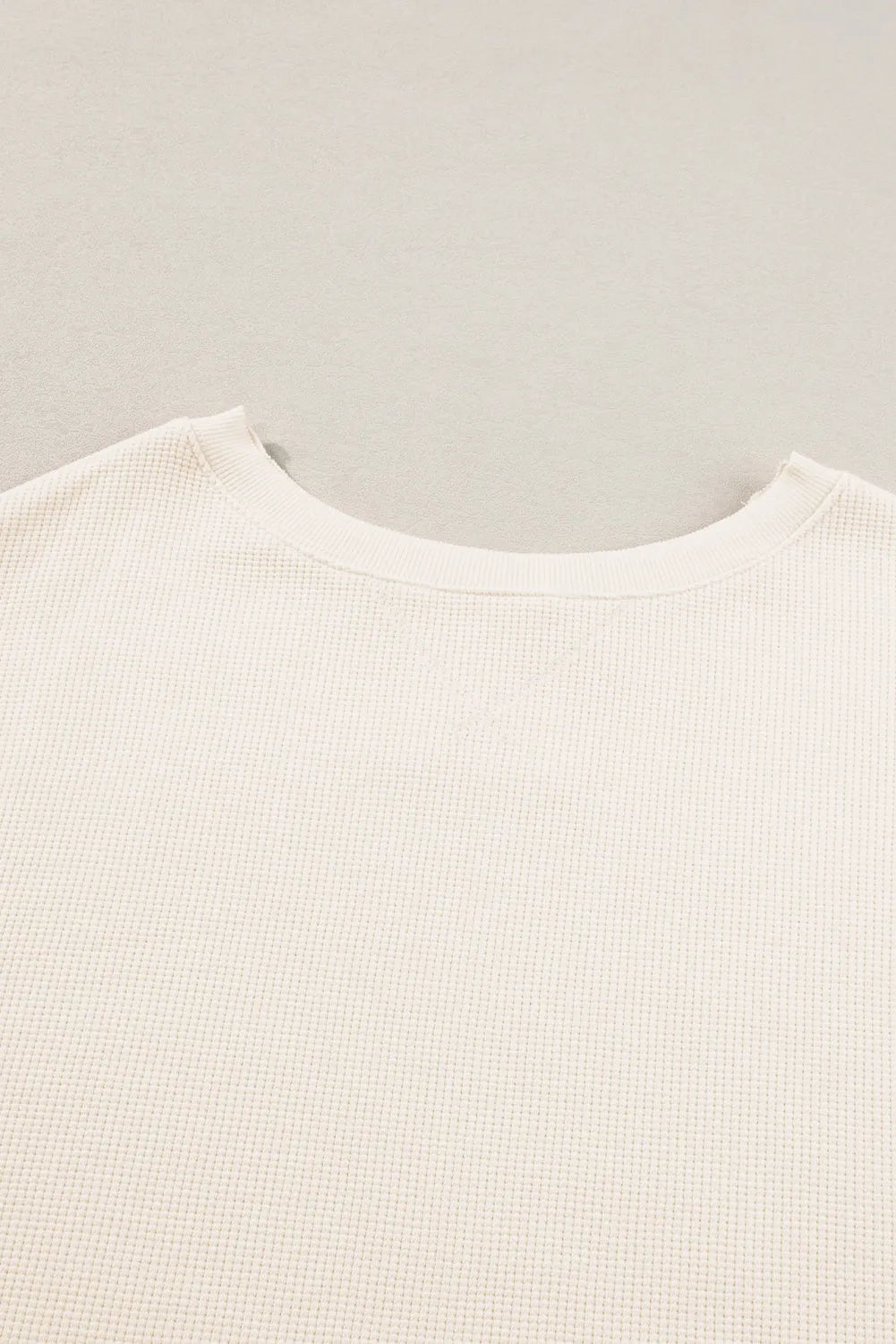 Tops/Sweatshirts & Hoodies White Waffle Knit Bishop Sleeve Split Oversized Sweatshirt