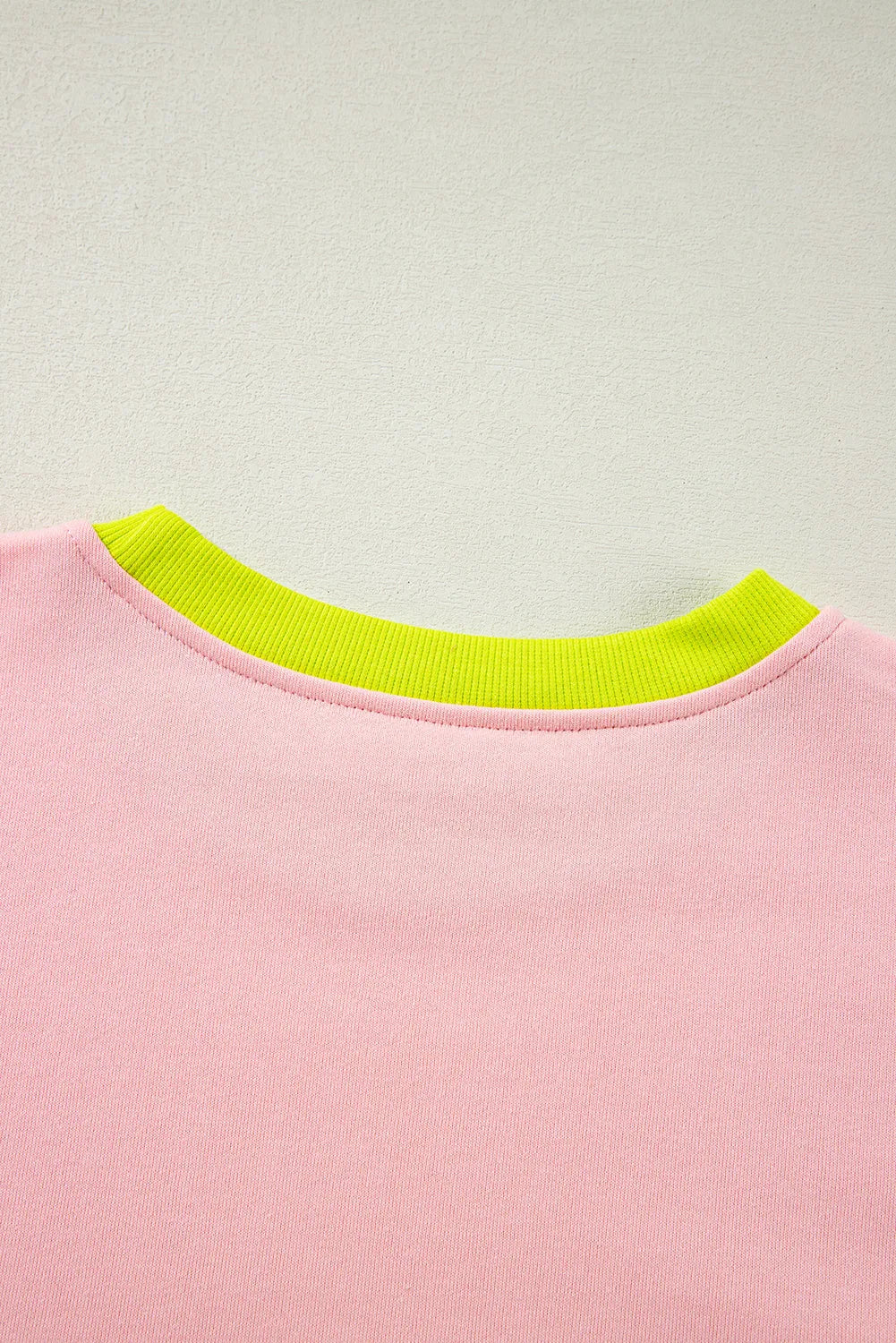 Light Pink Plus Size Colorblock Patchwork Crew Neck Sweatshirt - Chic Meadow Boutique 