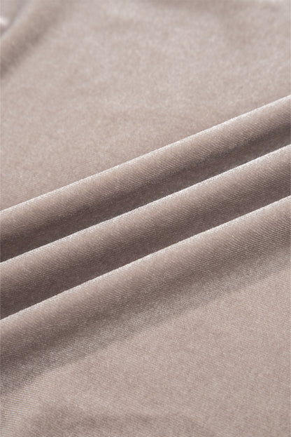 Smoke Gray 3/4 Sleeve Open Front Velvet Kimono