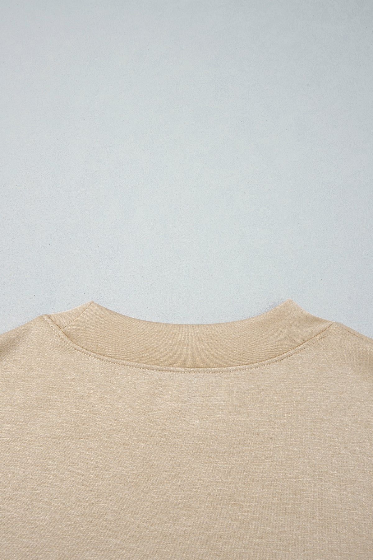 Beige Camouflage Sleeve Crewneck Baggy Pullover Sweatshirt