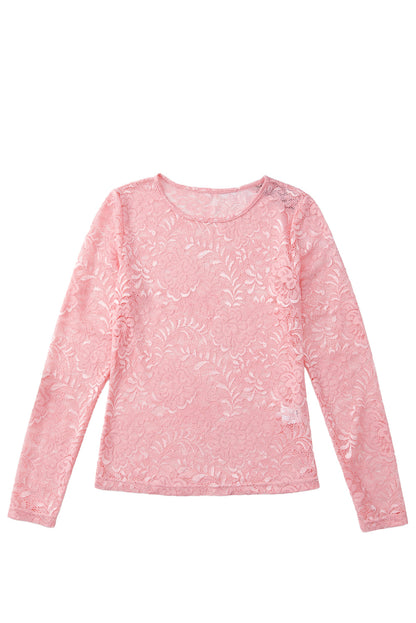 Blossom Floral Lace Sheer Long Sleeve Top