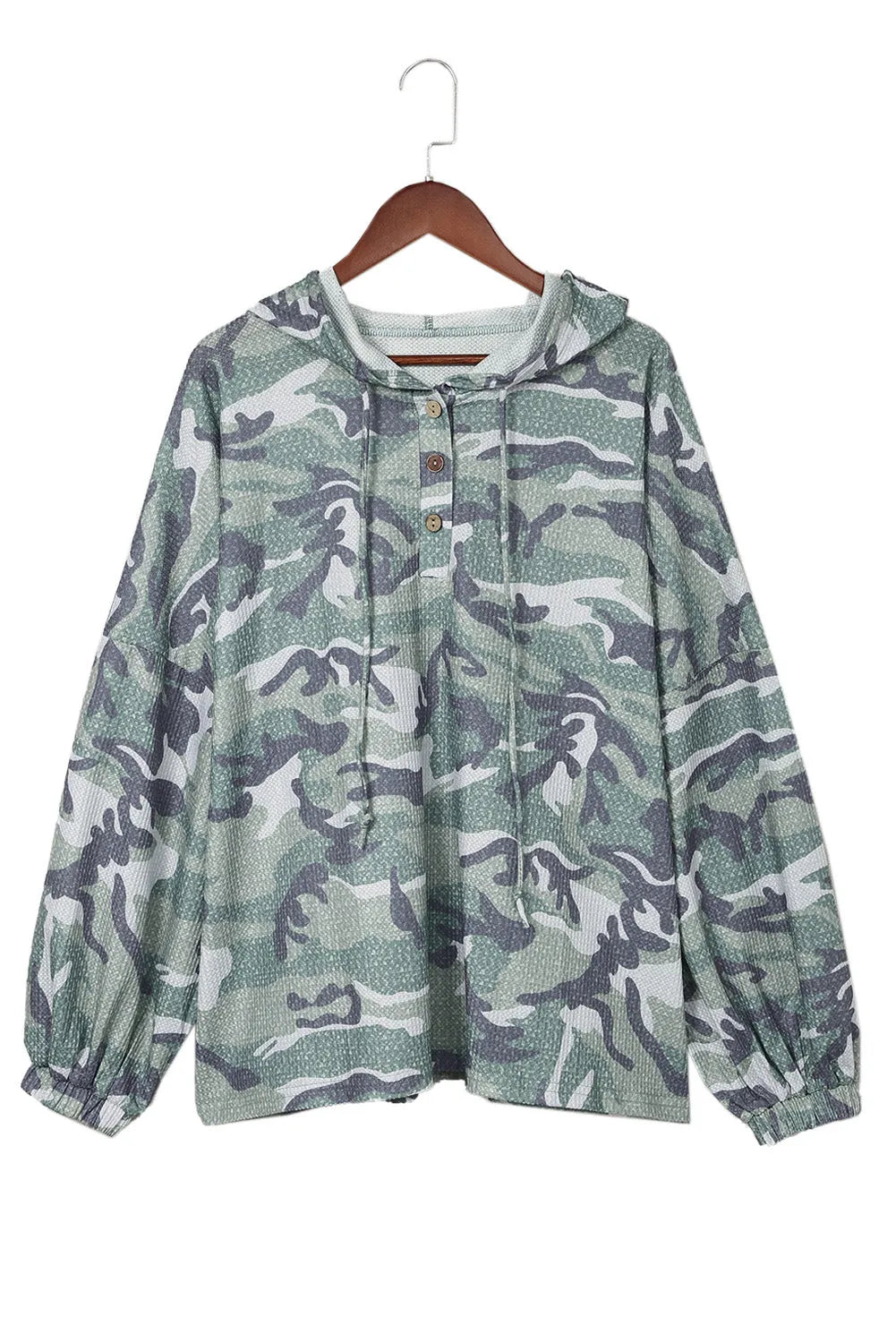 Tops/Sweatshirts & Hoodies Green Long Sleeve Camo Print Oversize Hoodie