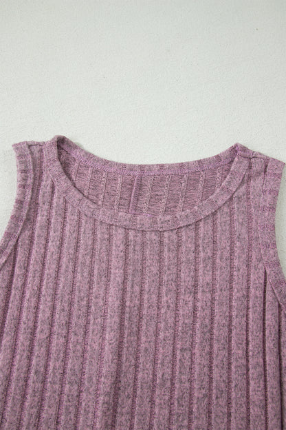 Bonbon Slim Ribbed Mineral Wash Tank Top