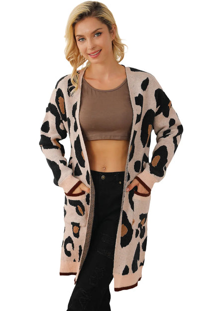 Leopard Animal Print Open Midi Cardigan - Chic Meadow Boutique 