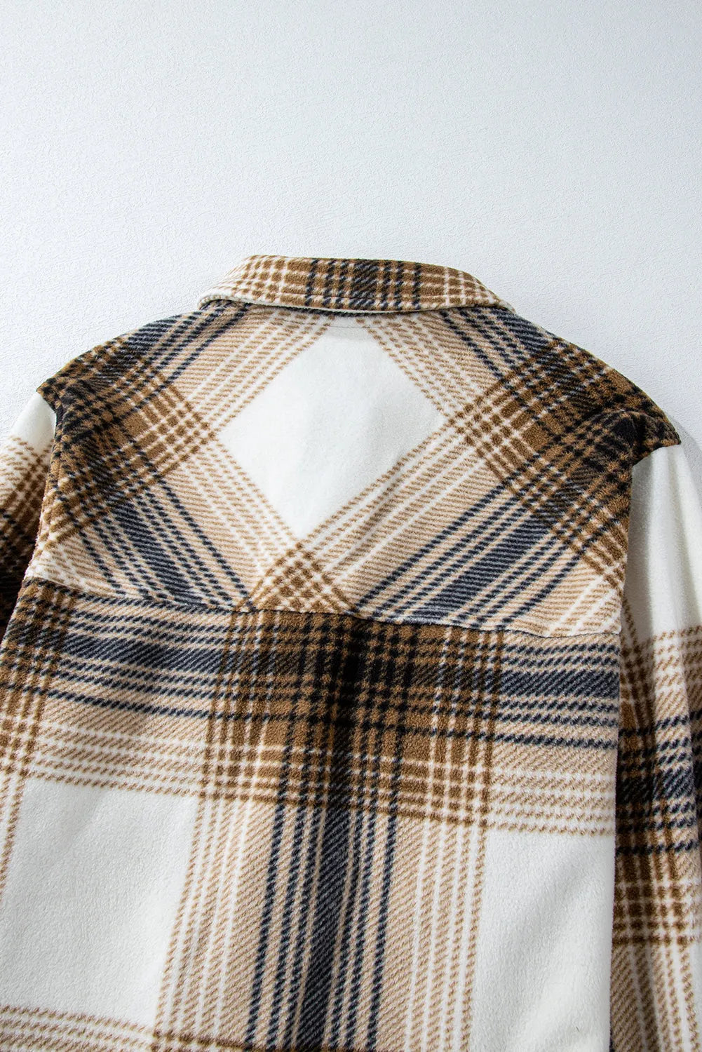 Multicolour Plaid Print Flap Pocket Button Up Shacket - Chic Meadow Boutique 