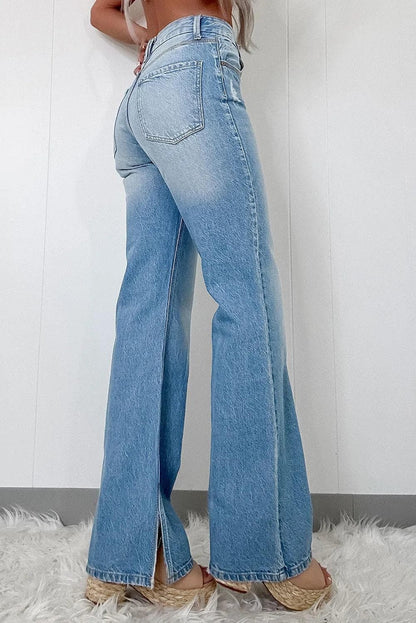 Bottoms/Jeans Myosotis High Rise Shift Slit Leg Straight Jeans