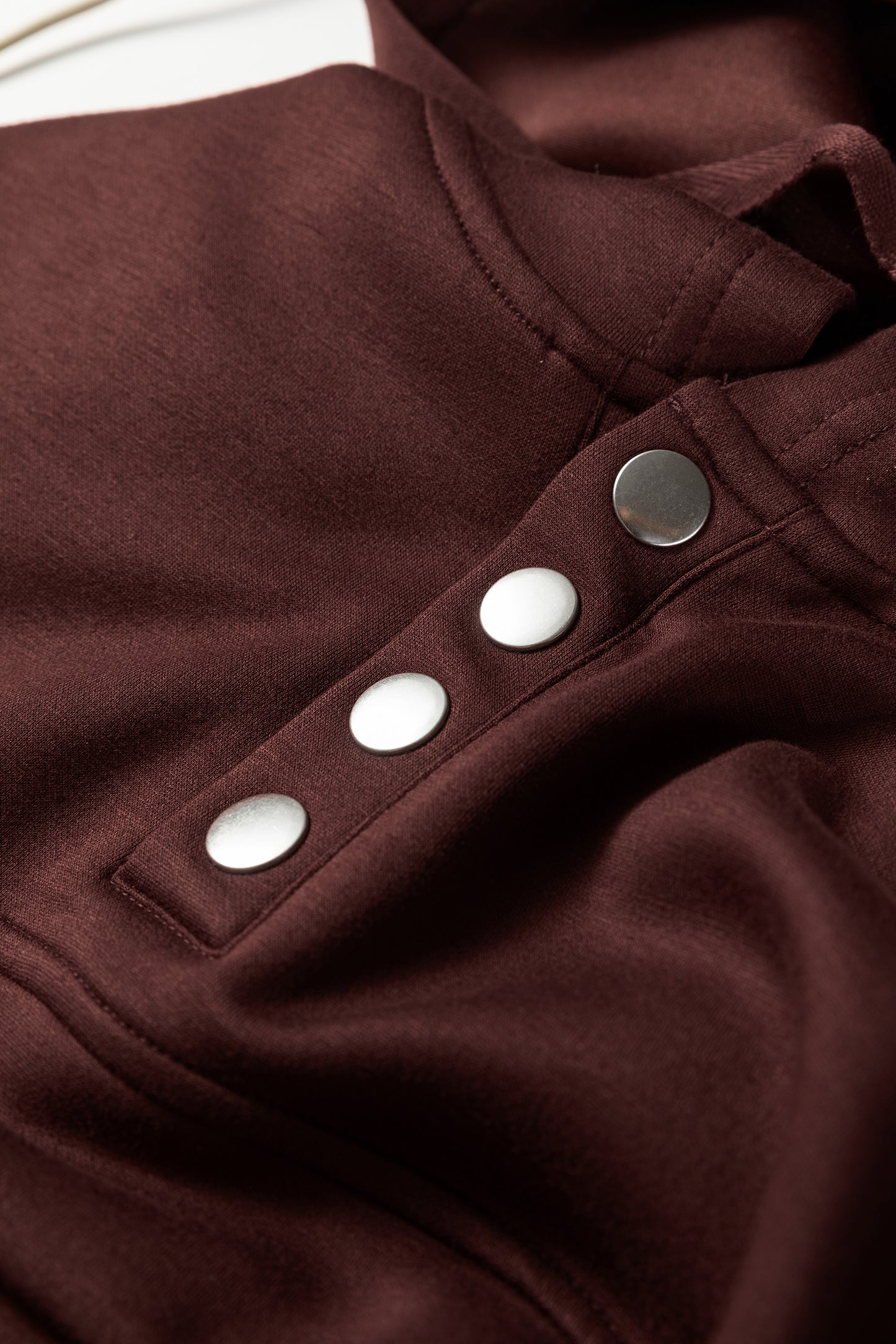 Chicory Coffee Button Drawstring Cropped Hoodie Jogger 2pcs Set