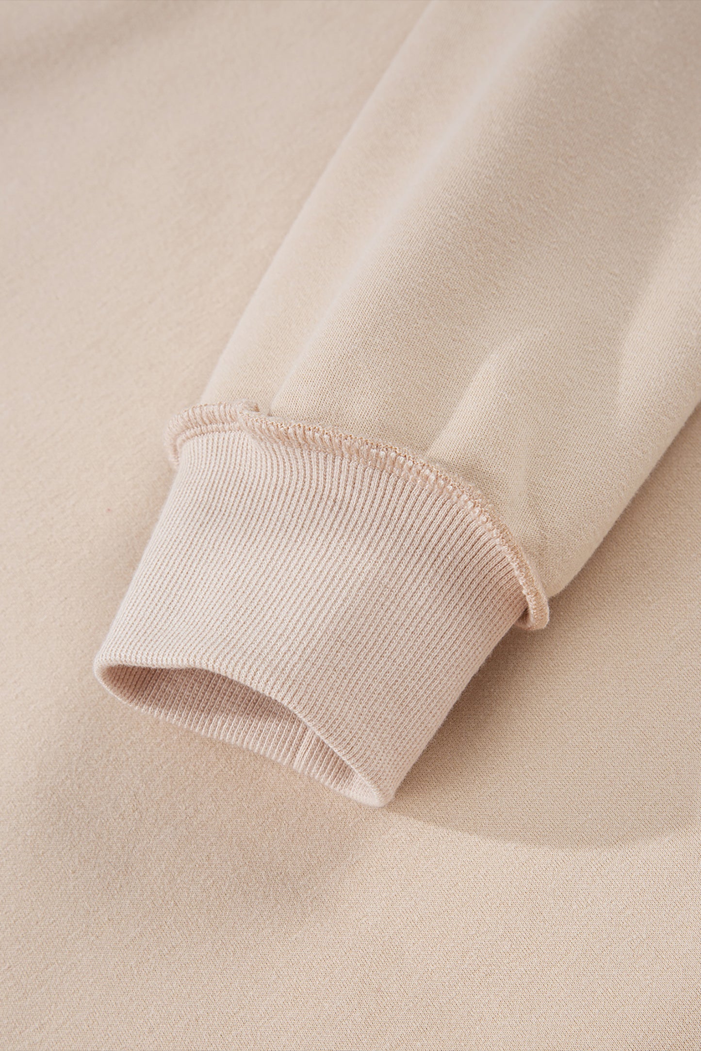 Apricot Oversize Drop Shoulder Reversible Mock Neck Sweatshirt