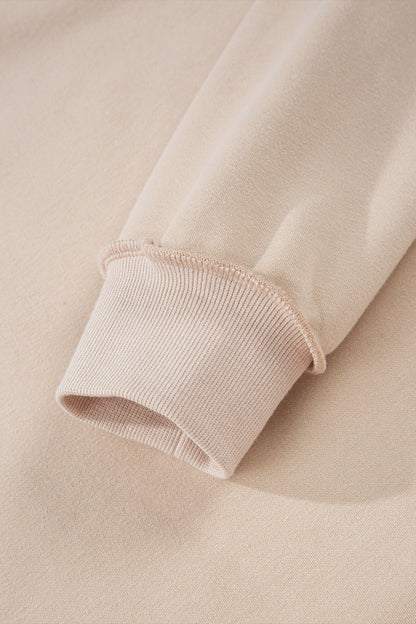 Apricot Oversize Drop Shoulder Reversible Mock Neck Sweatshirt