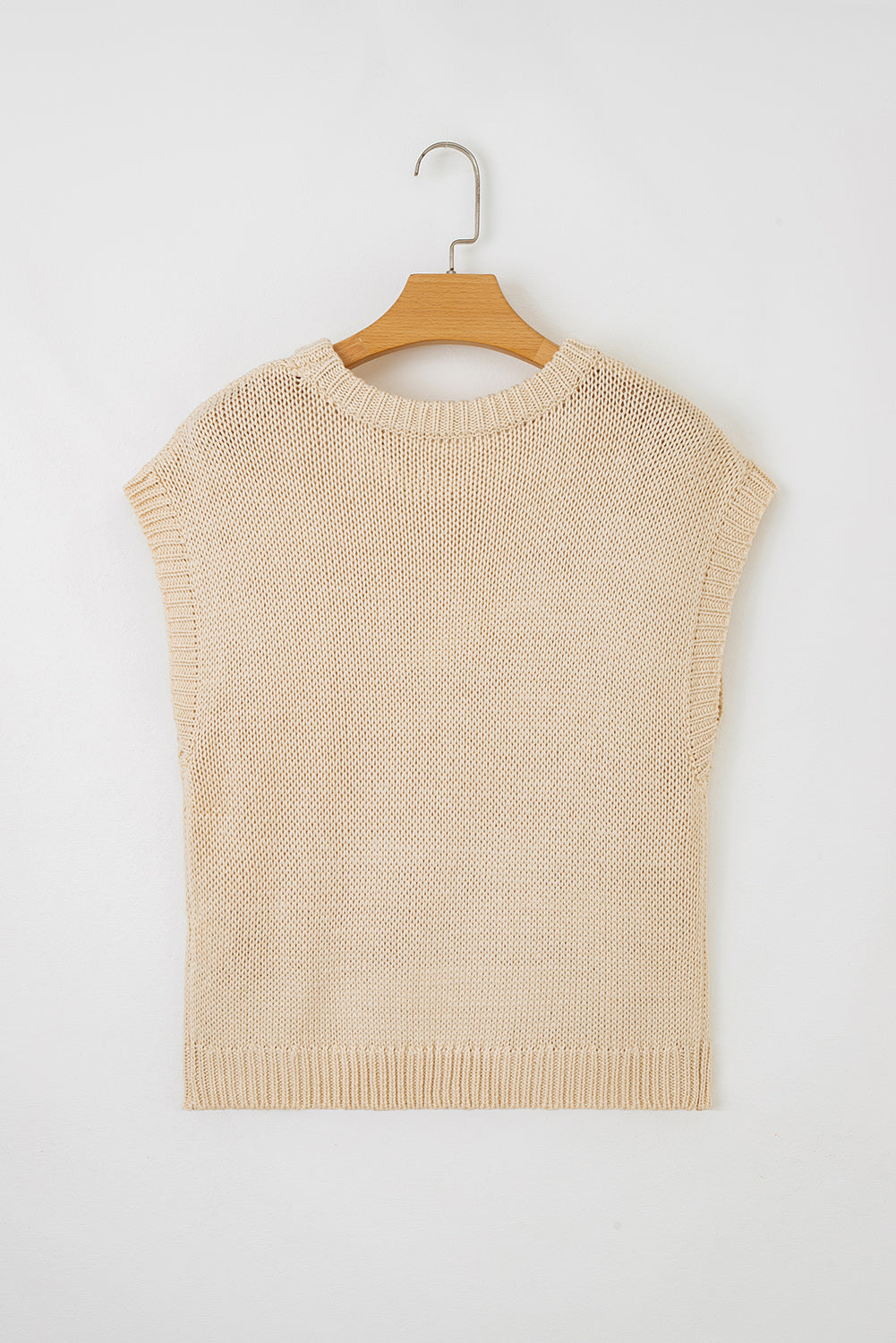 Parchment Bowknot Applique Cap Sleeve Sweater