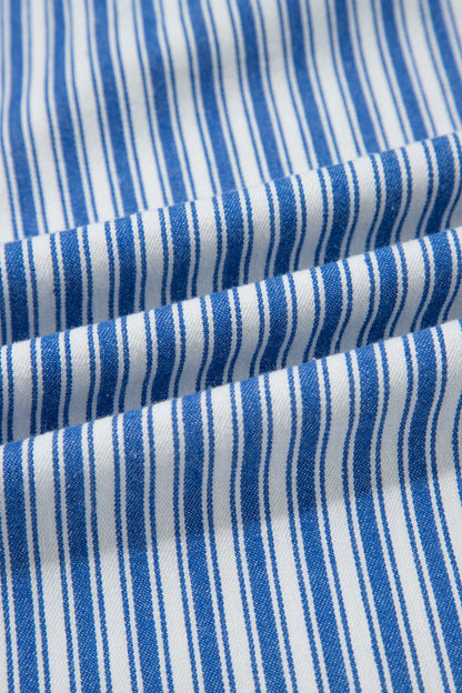 Blue Stripe Drawstring Casual Loose Pants