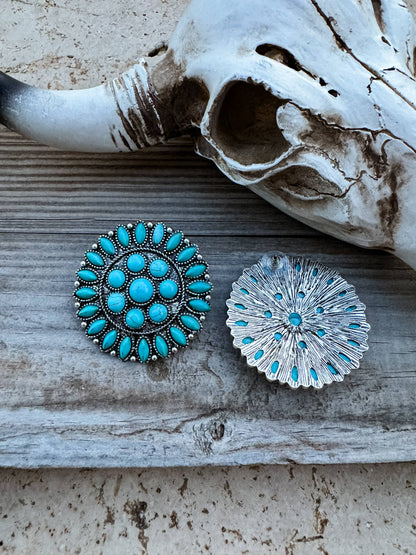 Western Round Concho Earrings