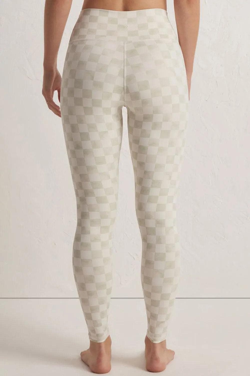 Bottoms/Leggings Gray Checkered Pattern High Waist Skinny Leggings