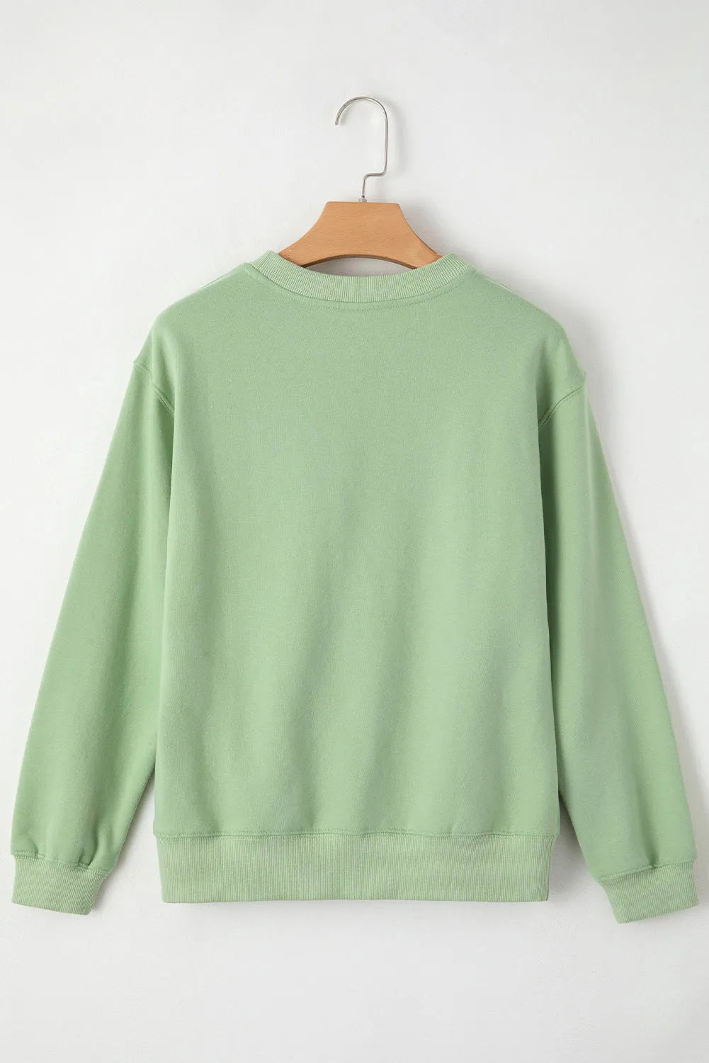 Smoke Green Solid Fleece Lined Drop Shoulder Terry Sweatshirt - Chic Meadow Boutique 