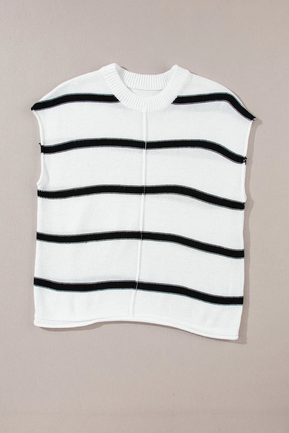 White Striped Batwing Sleeve Sweater Tee - Chic Meadow Boutique 