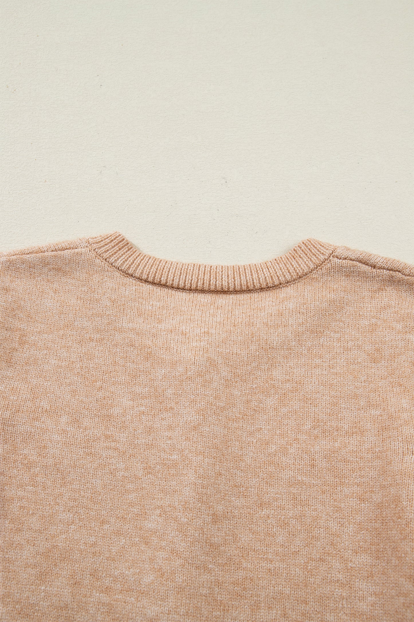 Oatmeal Ruffle Trim Gold Button Sweater Cardigan