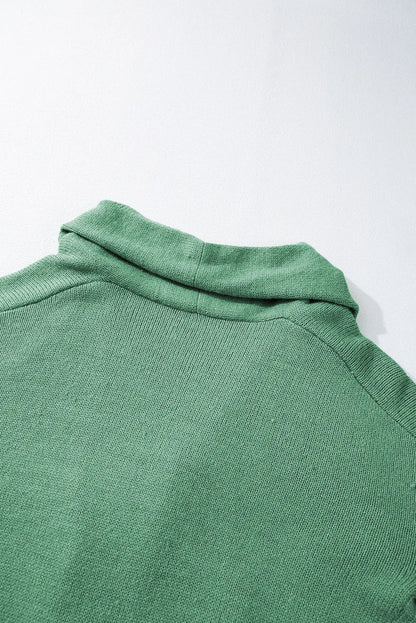 Tops/Sweaters & Cardigans Green Colorblock Draped Open Front Chunky Cardigan