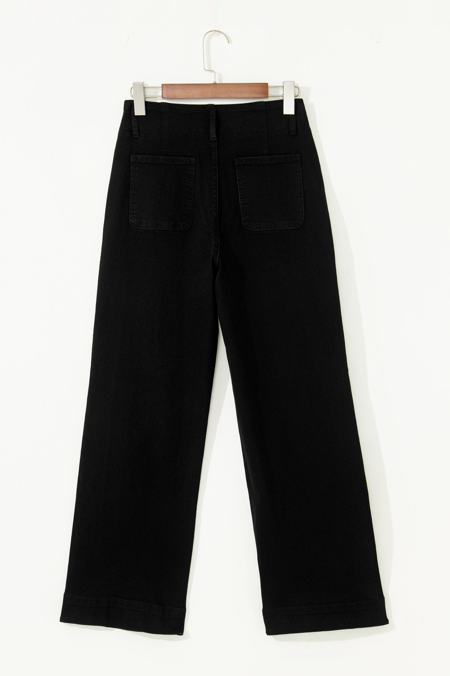 Black 2-Button High Waist Flared Bottom Jeans