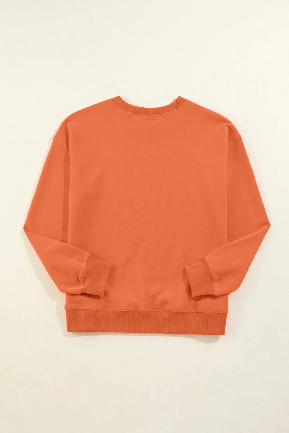 Orange Solid Classic Crewneck Pullover Sweatshirt - Chic Meadow Boutique 