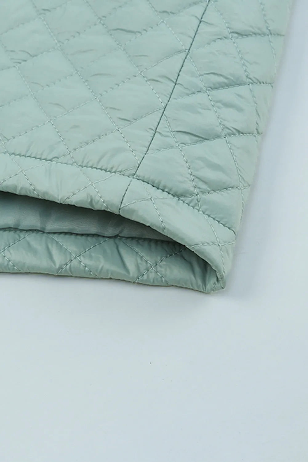 Green Quilted Pocketed Zip-up Cropped Jacket - Chic Meadow Boutique 