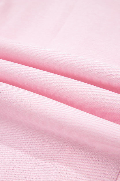 Light Pink Drawstring Waist Patchwork Solid Color Jogger Pants