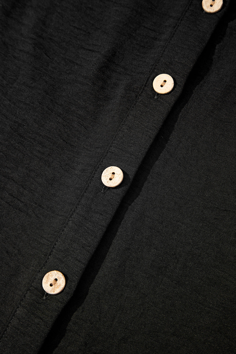 Black Buttoned Vest Drawstring Wide Leg Pants 2pcs Set