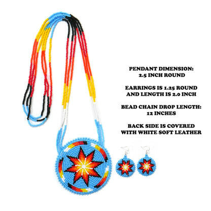 Native American Style Beaded Morning Star medallions