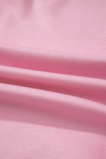 Pink V Neck Sleeveless Double Zip Shift Midi Dress