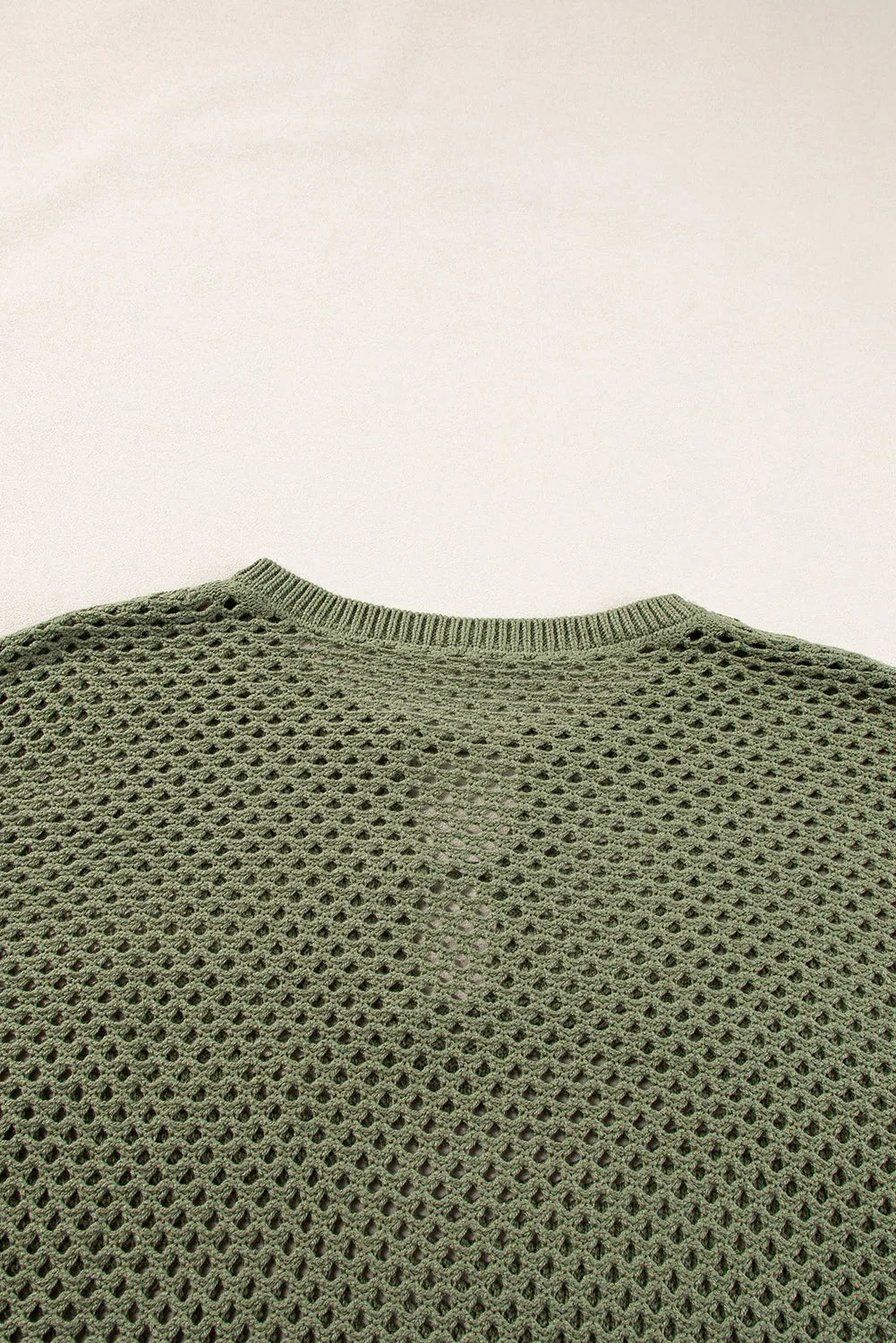 Vineyard Green Open Knit Buttoned Neck Split Sleeve Sweater - Chic Meadow Boutique 