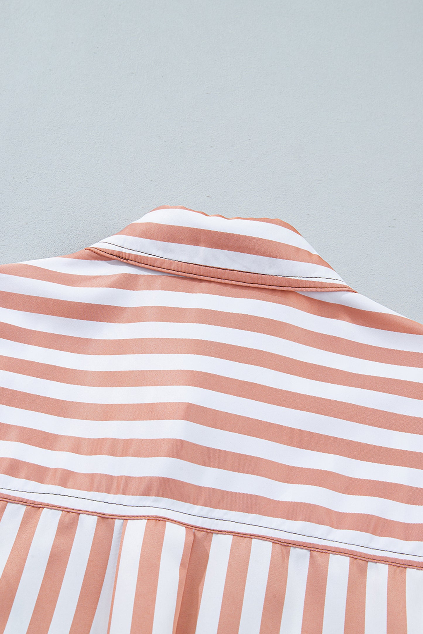 Brown Stripe Western Button Down Long Sleeve Casual Shirt