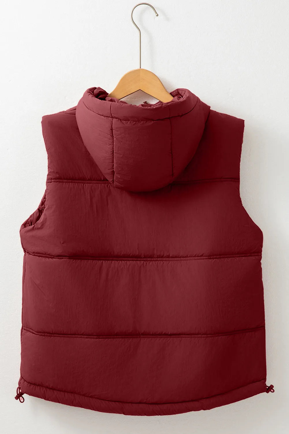 Clay Zip-up Side Pockets Hooded Puffer Vest - Chic Meadow Boutique 