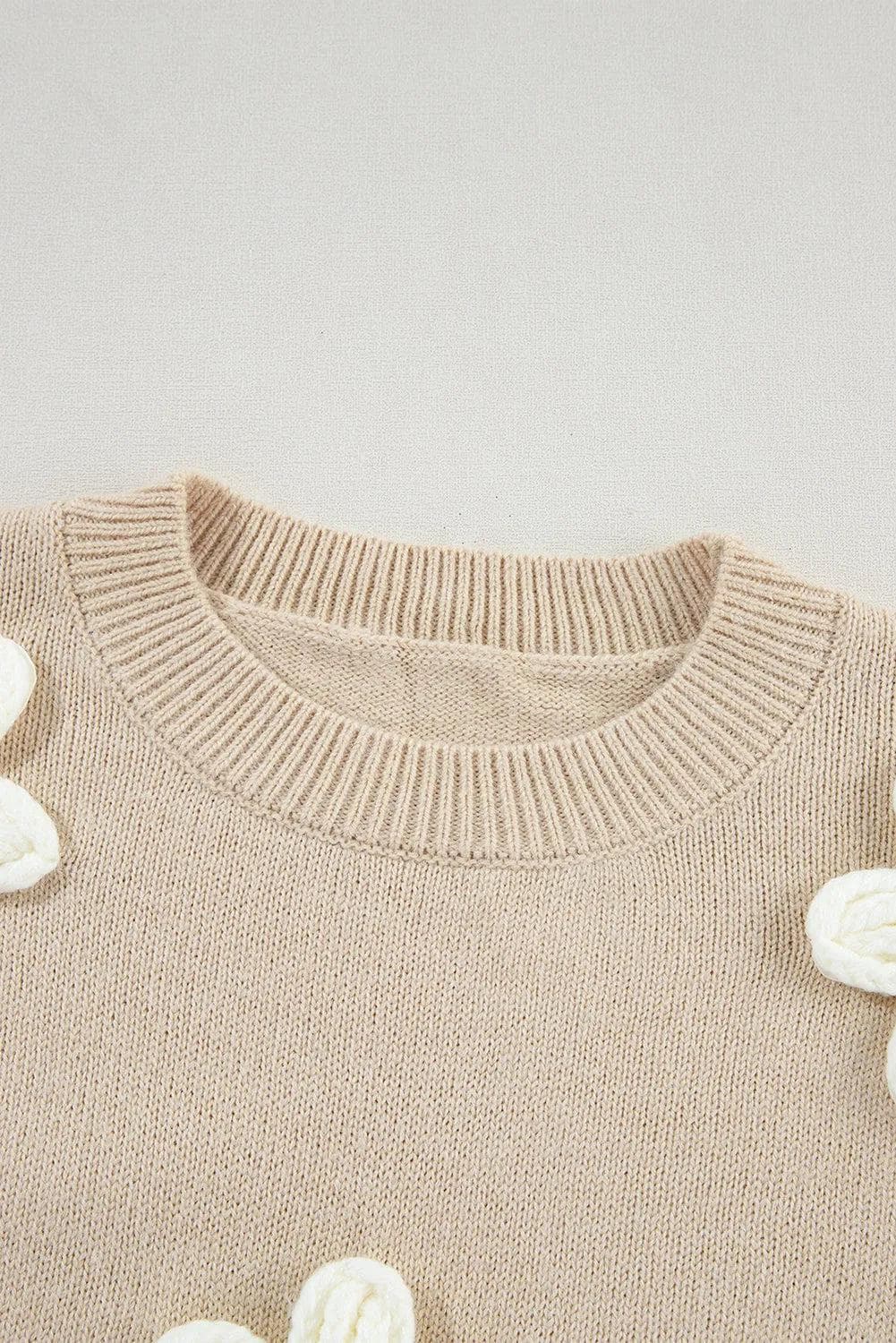 Sweaters & Cardigans/Sweaters Parchment Floral Crochet Chunky Knit Sweater