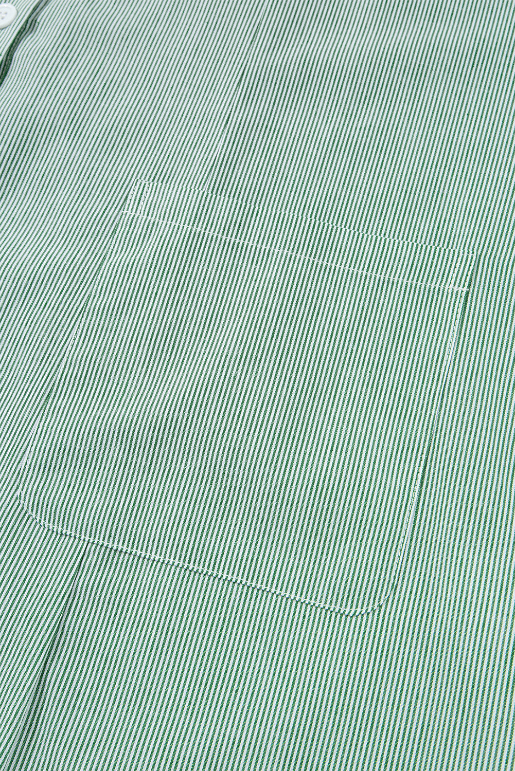 Green Stripe Frilled Sleeveless Collar Front Pocket Button Up Mini Dress